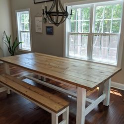 Custom Made Farmhouse Style Dining Tables. 