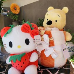 Winnie the pooh and hello kitty plush bundle or separate