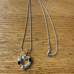 Semi Precious Heart Necklace 
