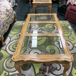 Beautiful French Provincial Style Sofa With Matching Side Tables And Coffee Table 