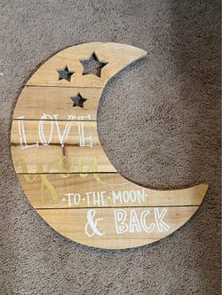 Love You To The Moon and Back wall sign