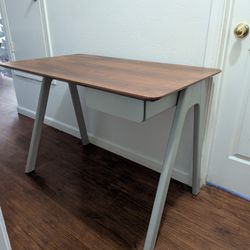 Wood Desk + Leather Chair