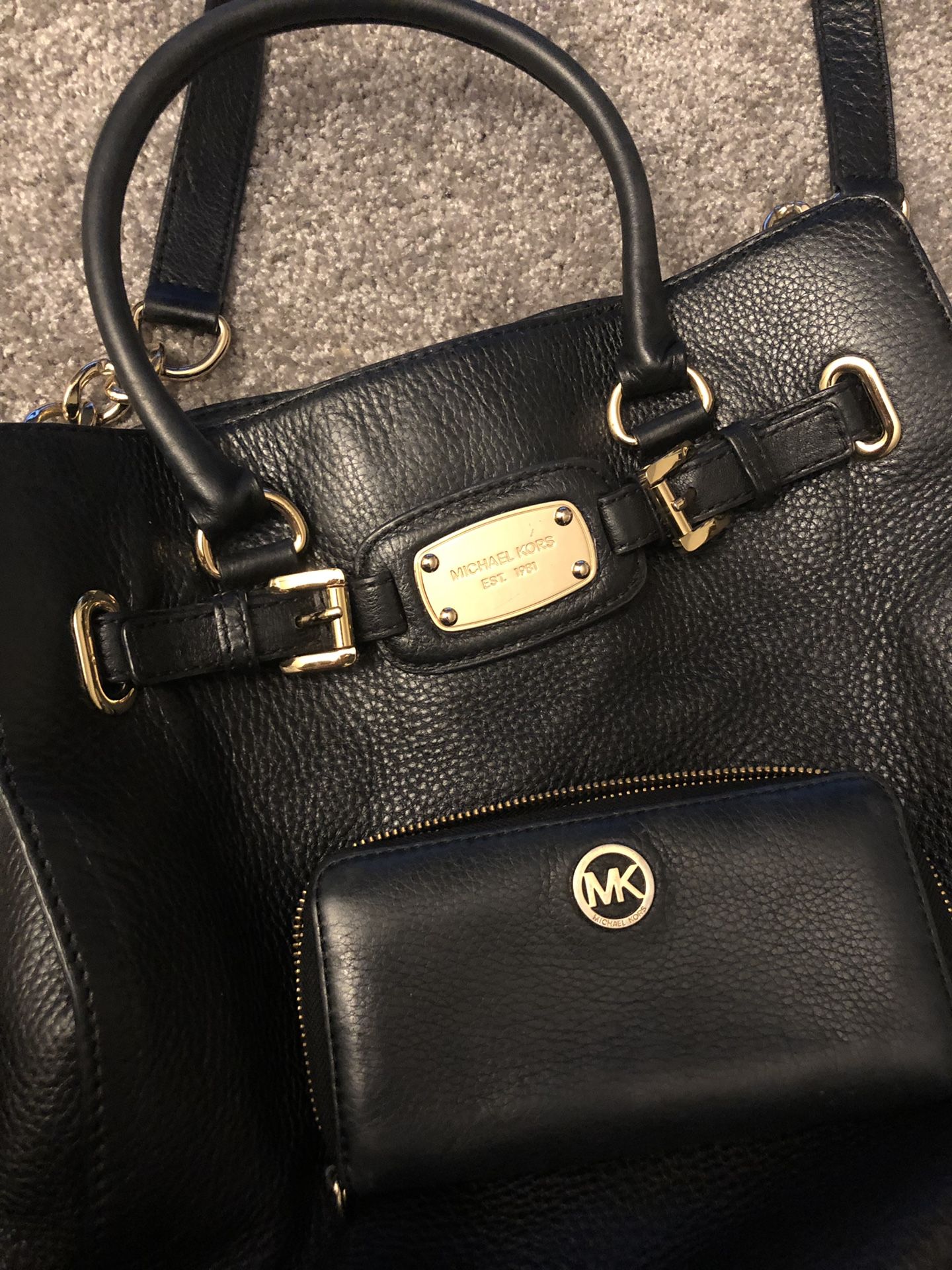 Black Michael Kors Purse & 2 Wallet Set