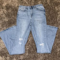 Fashion Nova Light Blue Flare Jeans Size 11