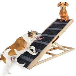 Dog Ramp, Dog Ramps for Large Dogs, Dog Safety Ramps for Small & Large Dogs,46.4”Long and 6 Adjustable Heights 12.6" to 25.6" for Car, Bed, Sofa, Couc