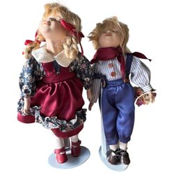 Vintage Kissing Porcelain Dolls