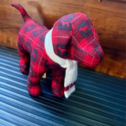 Victoria’s Secret Plush dog black and red plaid