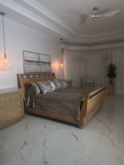 Solid king size bed frame