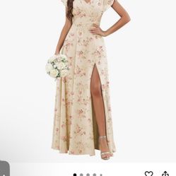 Champagne Floral Dress