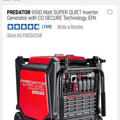 New SUPER QUIET 9500 PREDATOR GENARATOR