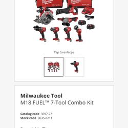 M18 18-Volt Lithium-Ion Cordless Combo Kit 7-Tool with 2-Batteries, Charger and Tool Bag