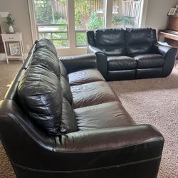 Dark Brown Leather Couches