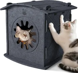 Cat House, Cat Toys Bed, Small Animals Hideout Bed, Rabbit Hide, Bunny, Ferret, Pet House
