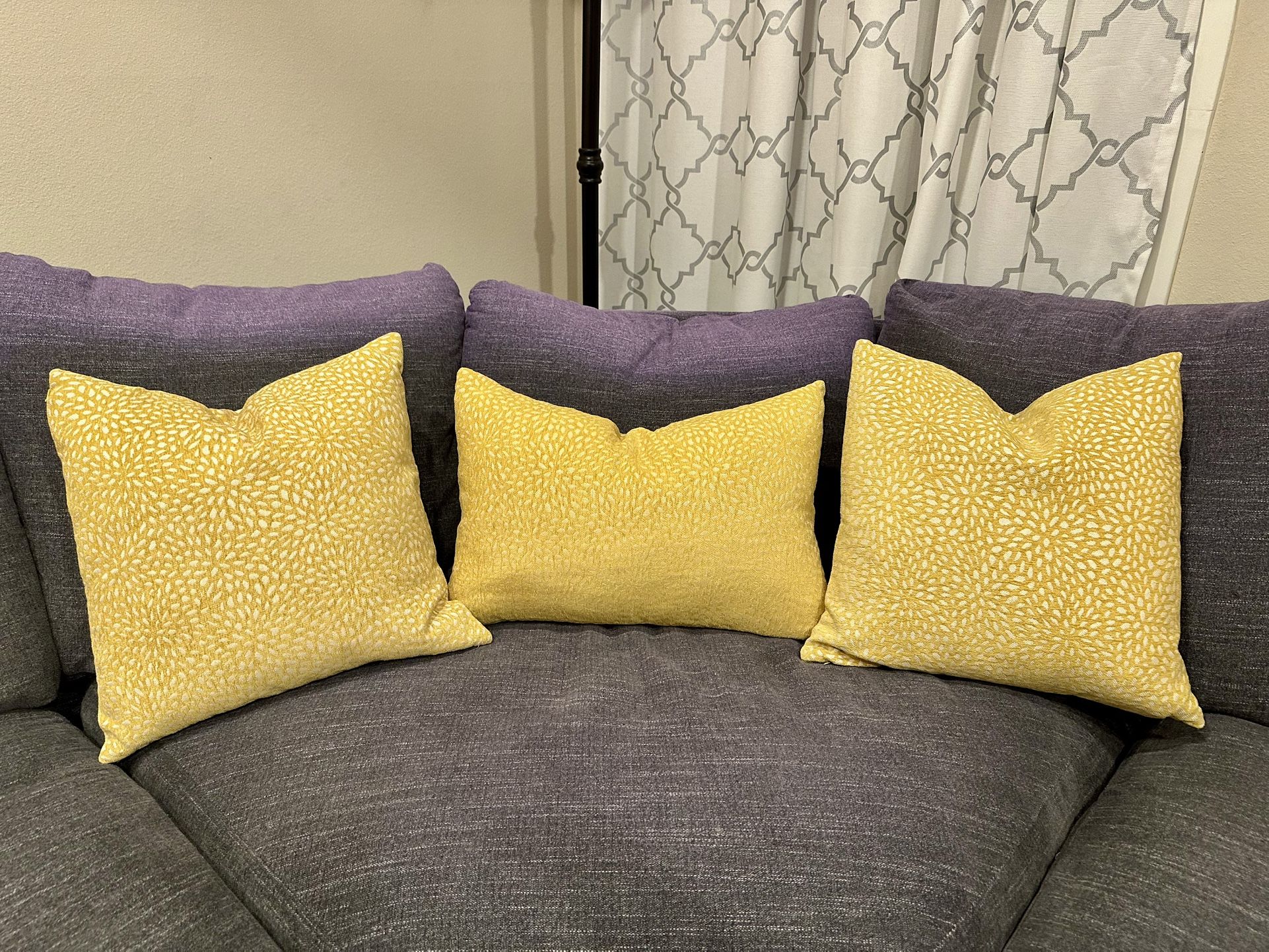 3 Couch Pillows - Mustard