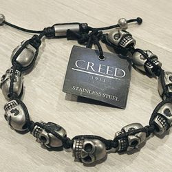 Creed Stainless Steel Skull Bracelet