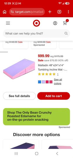 Matladin 48"x24"x14" Tumbling Incline Mat - Folding Gymnastics Cheese Wedge Mat for Kids!