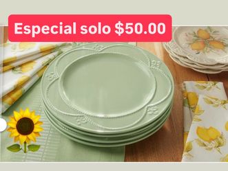 Plato’s Grandes Set De 4 Especial $50.00 Línea Marbella Princess  House Ventas  Finales