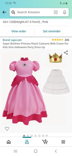 Kids Princess peach Costume