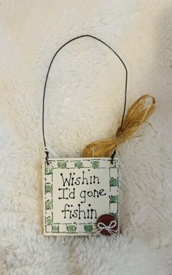 Wish I’d Gone Fishin Wood Plaque 