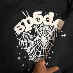 Sp5der Black Graphic Hoodie