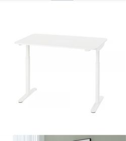 BOLLSIDAN Desk sit/stand, electric/white, 47 1/4x27 1/2 "
