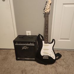 Squire Guitar With Microbass Amp