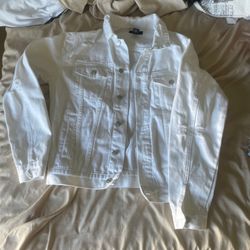 White Denim Button-Up Jean Jacket
