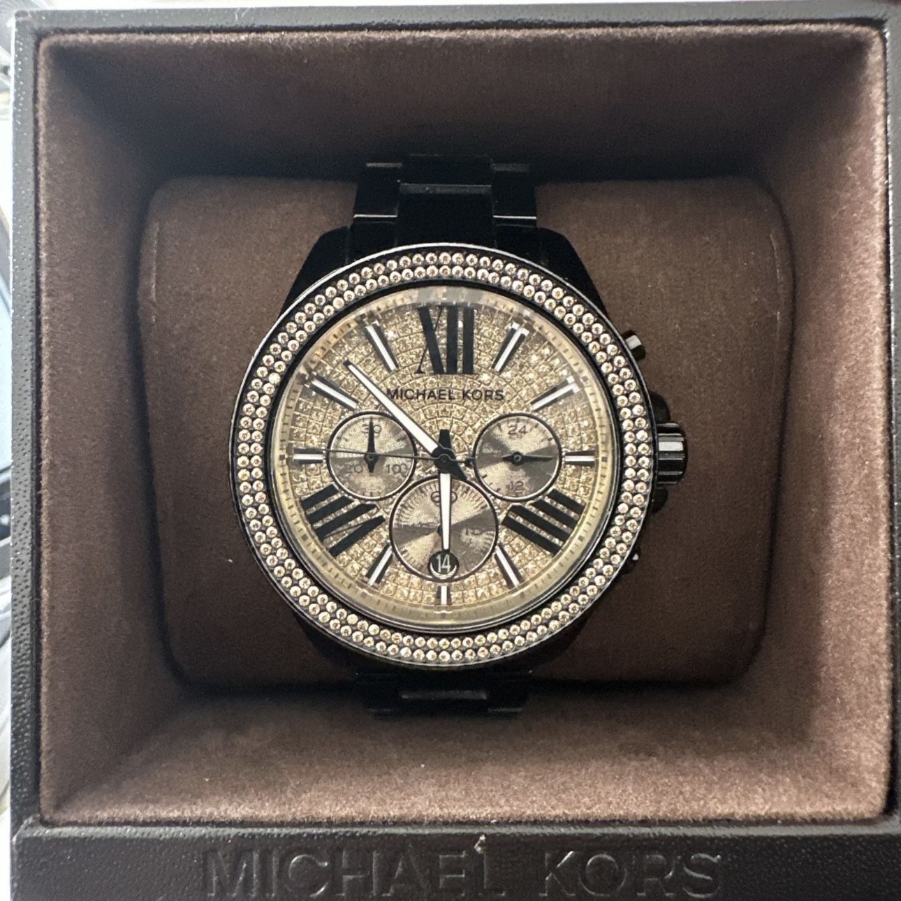 Michael Kors Black Gold Diamond Watch