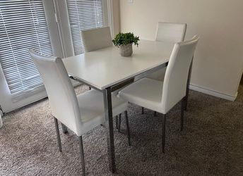 White dining table