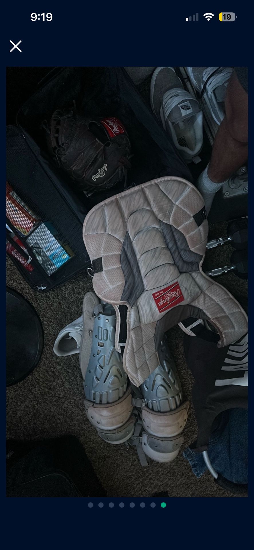 Catchers Gear With 2 Baseball Bats