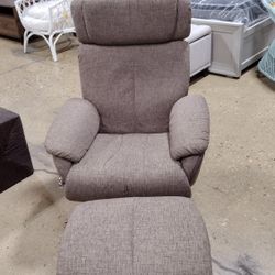 Fabric Chair With A Fabric Ottoman (New)