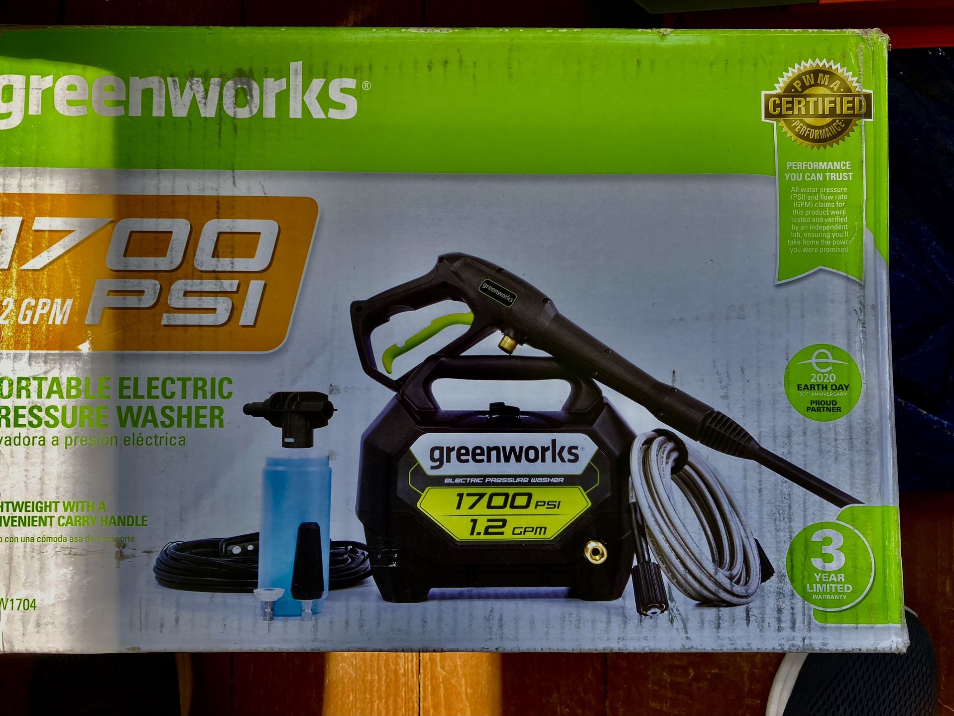 Green Works Pressure Washer 1700 PSI