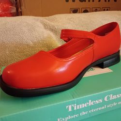 Aukis Mary Jane Flats, Red Size 9