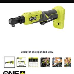 RYOBI ONE+ 18V Cordless 3/8 in. 4-Position Ratchet plus a free Black & Decker ratcheting screwdriver