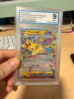 PIKACHU EX POKÉMON MEGA EVOLUTION (2026) HOLO - DOUBLE RARE - 057/217 ASCENDED HEROES OCG 9