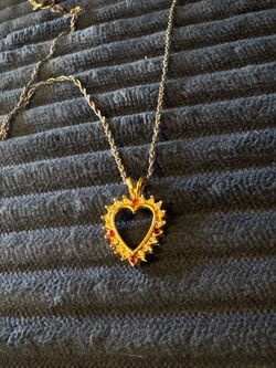 Beautiful Gold Plated VINTAGE  Ruby & Diamond Necklace