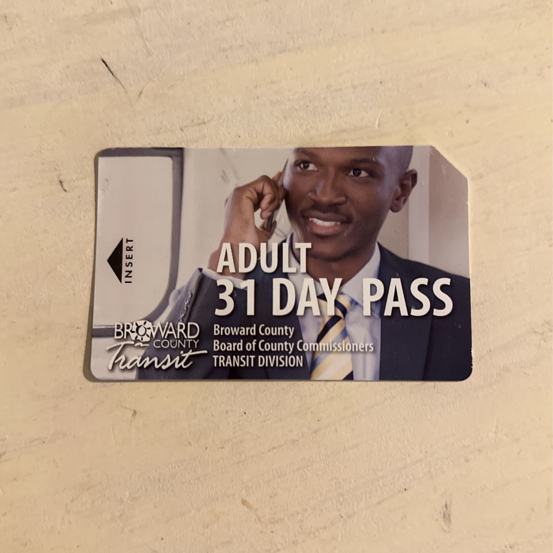Broward County Adult 31 Day Bus Pass UNUSED