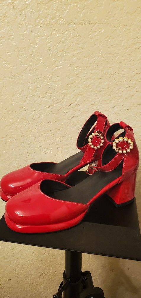 Red High Heels 👠 Non Slip New $25 Size 7 Women