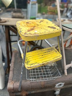 Vintage metal step stool