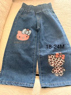 Hello kitty denim jeans.