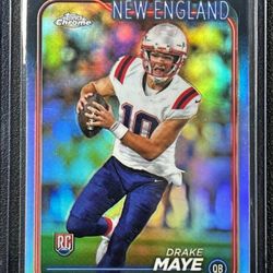 Really Nice 2024 Topps Chrome Drake Maye Rookie Card ,,Mint... 