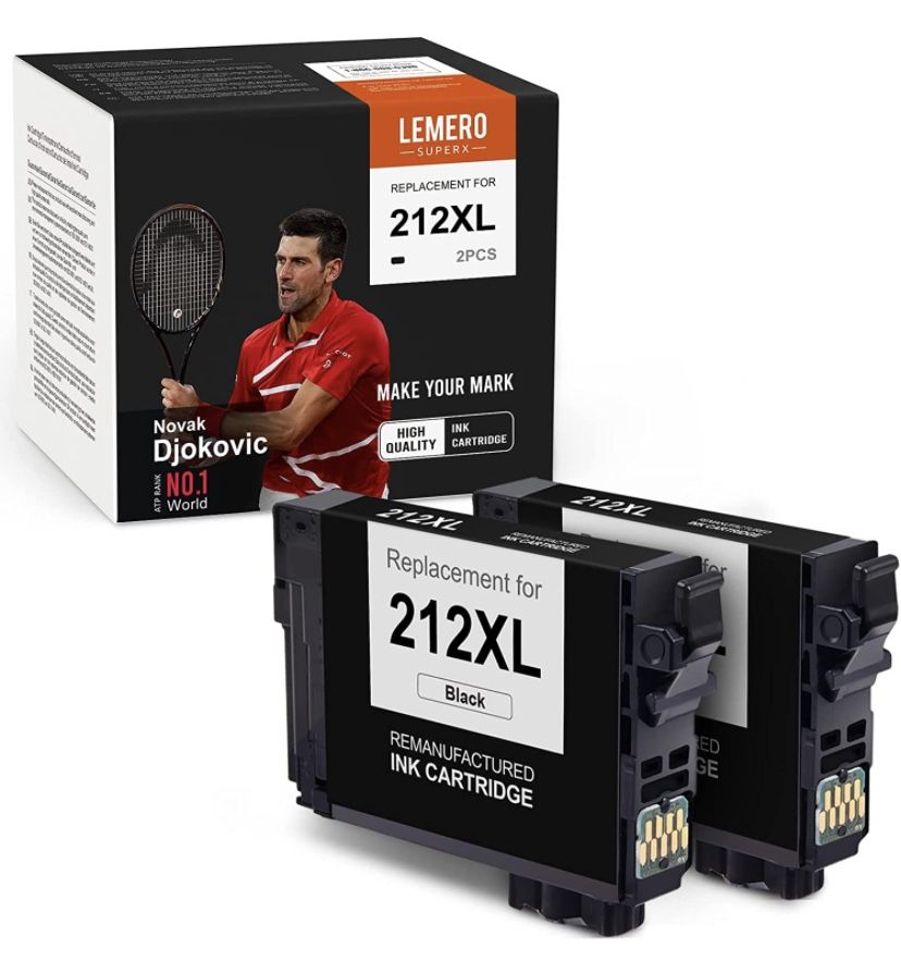 LemeroSuperx Remanufactured Ink Cartridges Replacement for Epson 212 XL 212XL