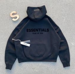 🔥 FEAR OF GOD ESSENTIALS HOODIE – BLACK (STRETCH LIMO) – SIZE SMALL (NEW)