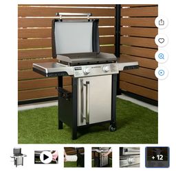 Blackstone ProSeries Parrilla Exterior, Parrilla de Propano de 2 Quemadores y 22" con Estantes Laterales, Acero Inoxidable