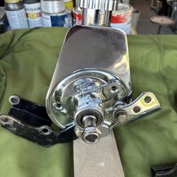Chrome power steering pump with brackets for a small block Chevy