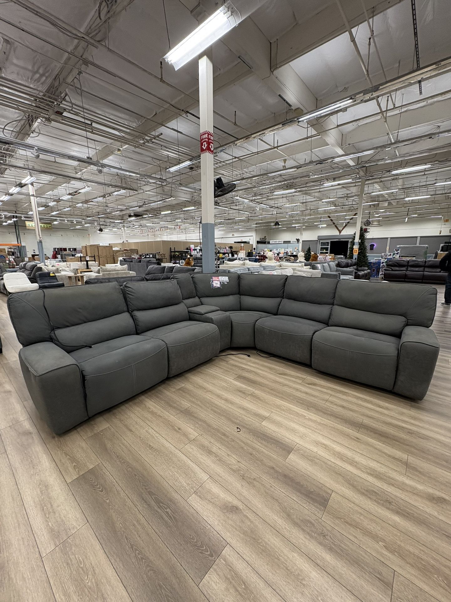 Costco Sweeney 6pc Fabric Power Recliner With Power Headrests 