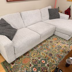 Mason White 123'' 2 Piece Right Arm Facing Chaise Sectional