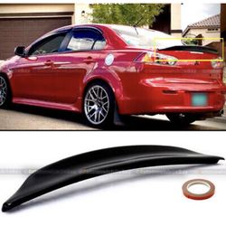 08-15 Lancer EVO X 10 Glossy Black RS Style Rear Duck Trunk Wing Lip Spoiler