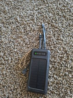 Solar power bank with four additional plugs