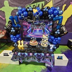 Level Up Game Backdrop Balloons 